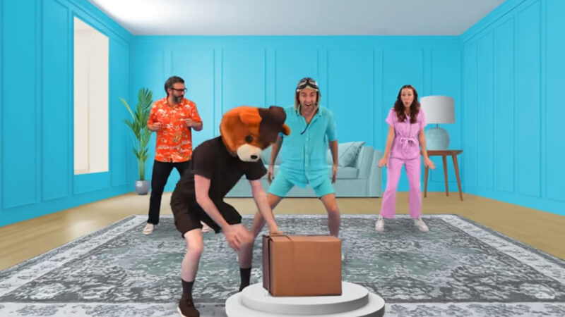 ダニー・ゴー！「Package POP!」の画面（配達テーマのダンス動画）