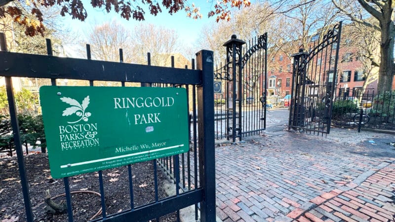 Ringgold Park playground entrance in Boston South End