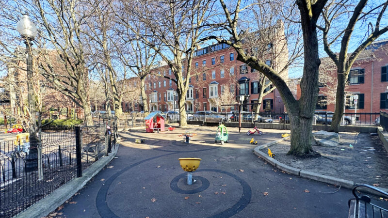 Ringgold Park fenced toddler playground area