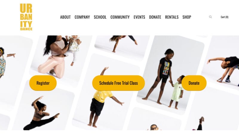 アーバニティ・ダンス（ボストン）公式サイトのスクリーンショット